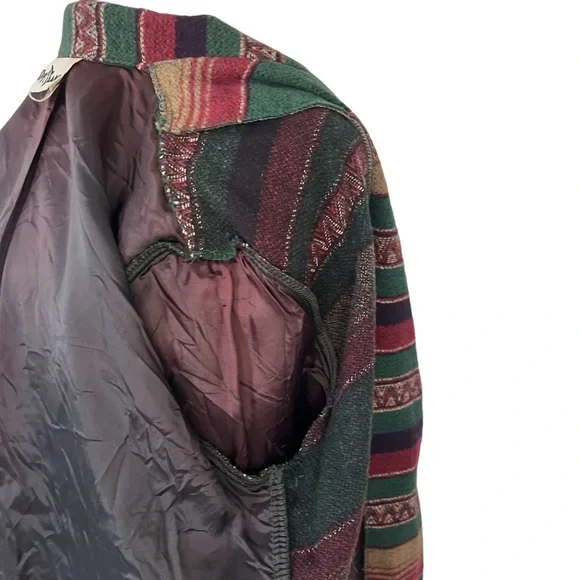 Vintage Southwestern stripe cotton blend blazer single breasted M - Picture 11 of 14